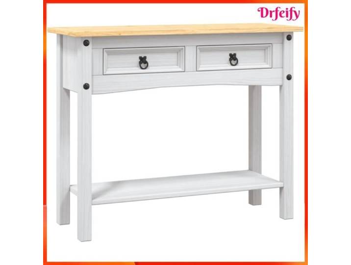 Ayhao Table console Gamme Corona Pin mexicain Blanc 90x34 5x73 cm 123456