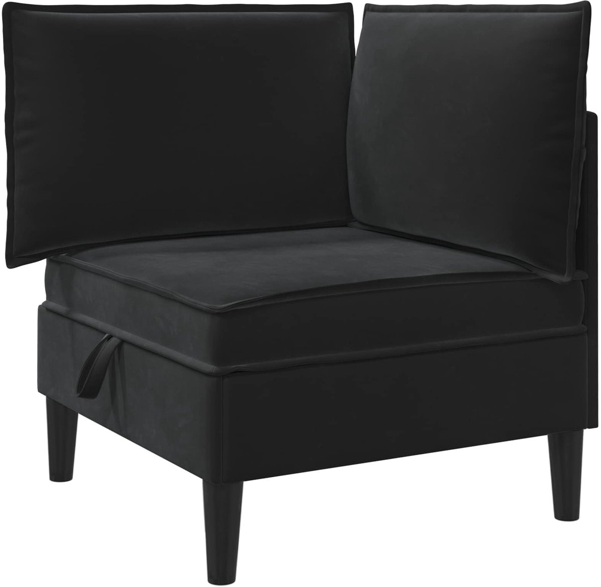 vidaXL Moderne Sofa met Opslagruimte en Afneembare Hoes - Zwart Fluweel