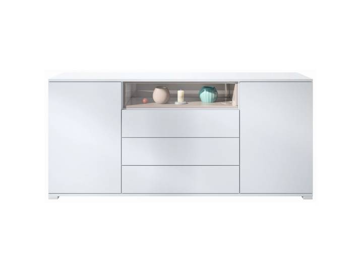 SIDEBOARD Skadu Sandgrau Hochglanz