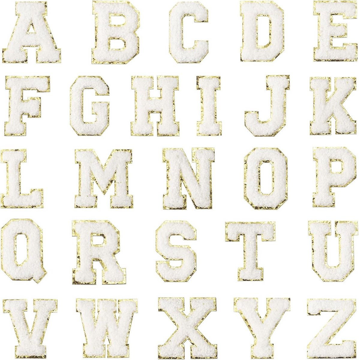 52 Stuks Witte Strijklabels en Stickers met Alfabet Letters A-Z voor Kleding en Tassen