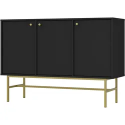 KOMMODE TORINO 125/86/41 cm mit 3 Türen Graphitfarben