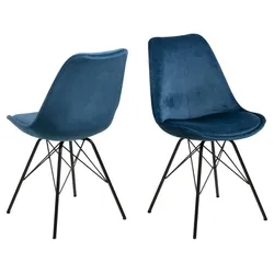 2er-Set Actona Stuhl Eris Stoff Blau Marine