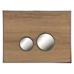 Neuesbad Betätigungsplatte mit runden Tasten, MDF, Farbe: Eiche natur, Tasten: chrom glanz NB115788115-R-Eiche