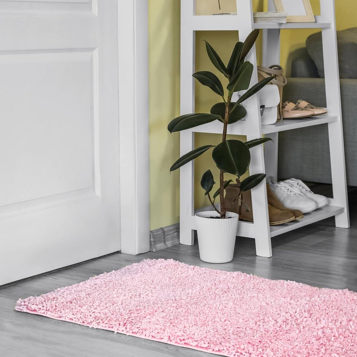 Shaggy Runner Vloerkleed Lichtroze - Langpolig Gangkleed van Polypropyleen - B/D: 70 x 450 cm