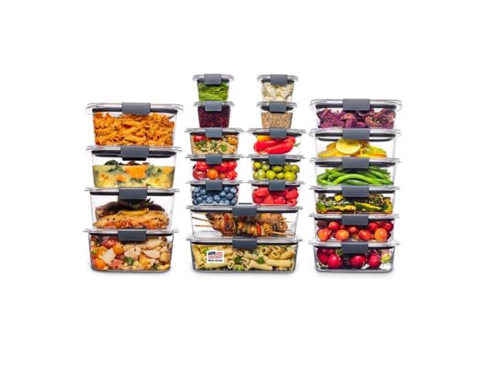 Rubbermaid 2108389 Brilliance Aufbewahrungsbehälter aus Kunststoff, BPA-frei, auslaufsicher, transparent, 44-teilig