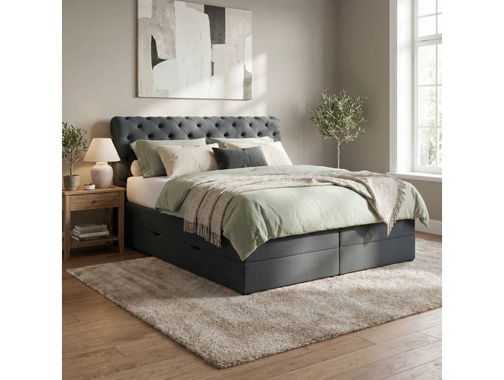 Boxspringbett Belano Schwarz ca. 180x200cm