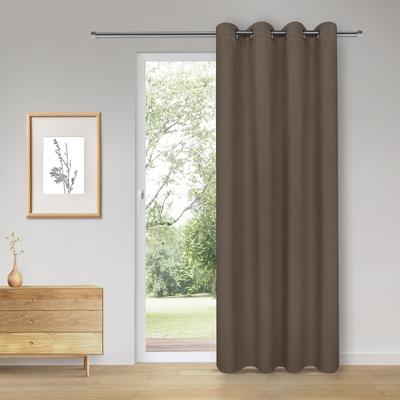 Vorhang GERSTER "Cady" Gr. 1, grau (taupe), B:145cm H:245cm, Polyester, Gardinen, SB-Ösenschal "Cady"