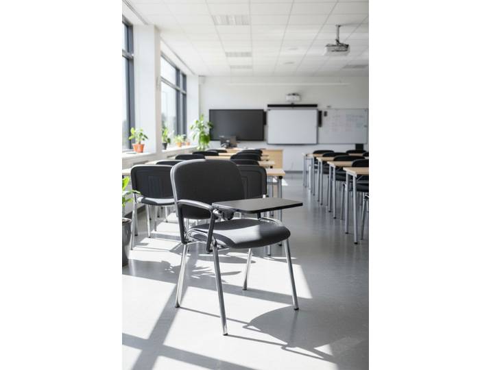 4er Set Ofis Chrome Schreibtablar Stühle - Gris dunkel