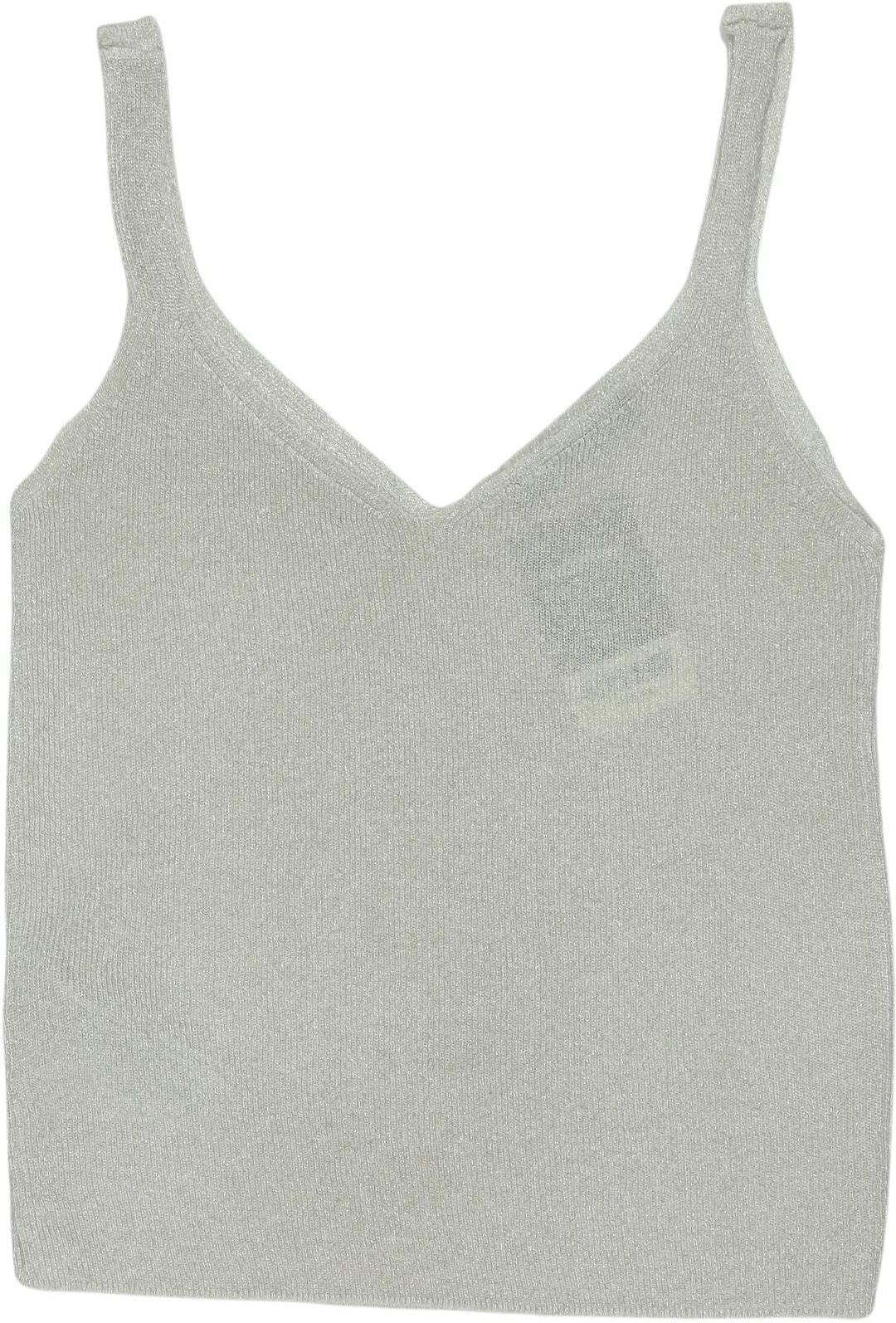 Mango Damen Top, Silber, Gr. S, Synthetik - Second Hand