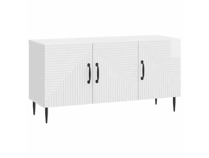 Cabinet HIFI robuste et stable - lot de 1 - MEUBLE TV SALON - Blanc brillant 99x34 5x50 cm Bois d'ingénierie(1 parcel) T11762