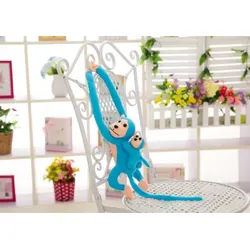 Plüsch-Maskottchen Affe mit Babyblau, 70 cm