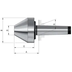Röhm Mitlaufender Zentrierkegel, Aufnahme MK 2, Größe 172, stumpf, 60° - 301556