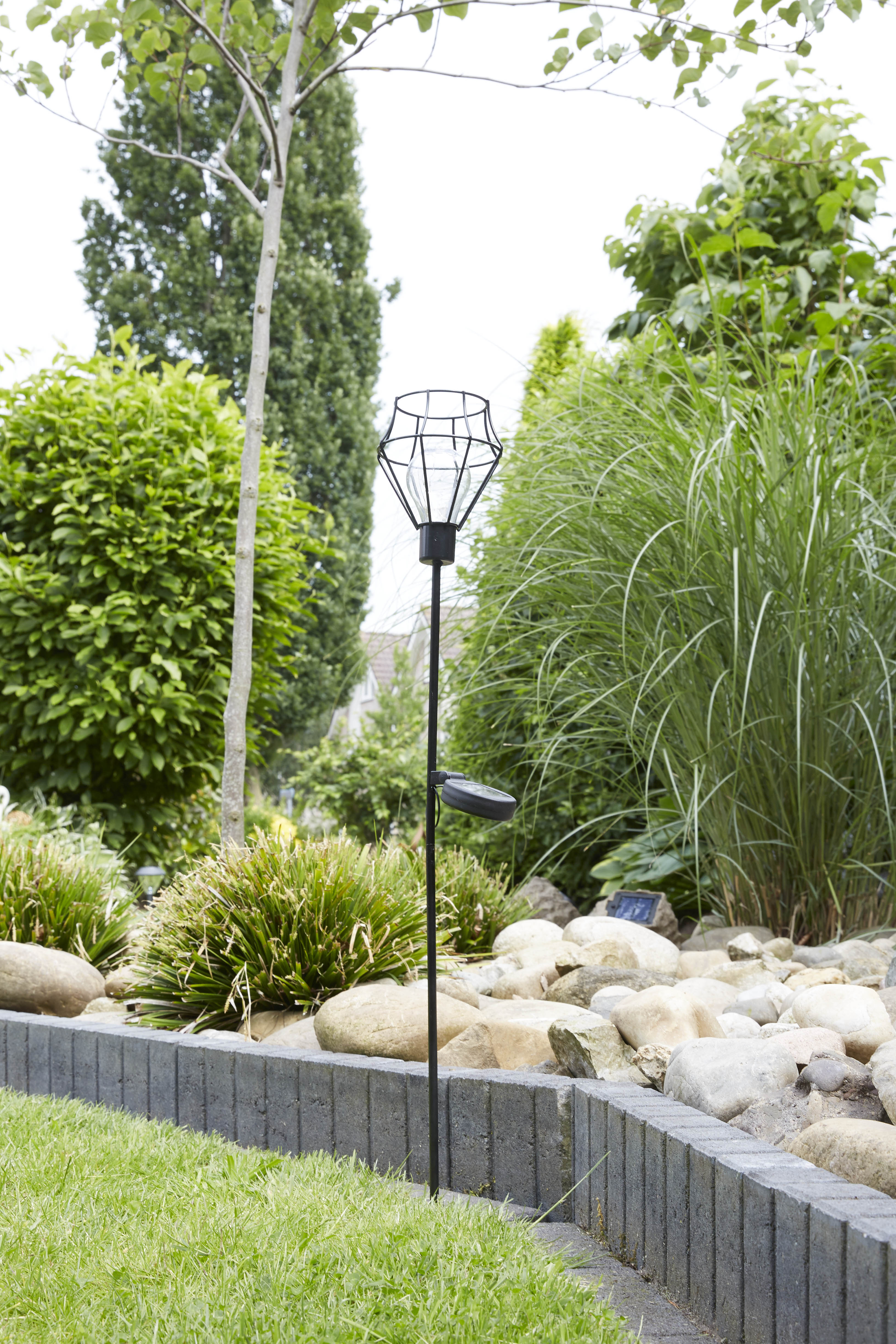 Gartenleuchte LUXFORM "Solar-Erdspieß-Gartenlampe - Pentagon - 2 Stück", braun (bronze), 2 Stk., Leuchten, Gartenleuchte, Dekoratives Gartenornament