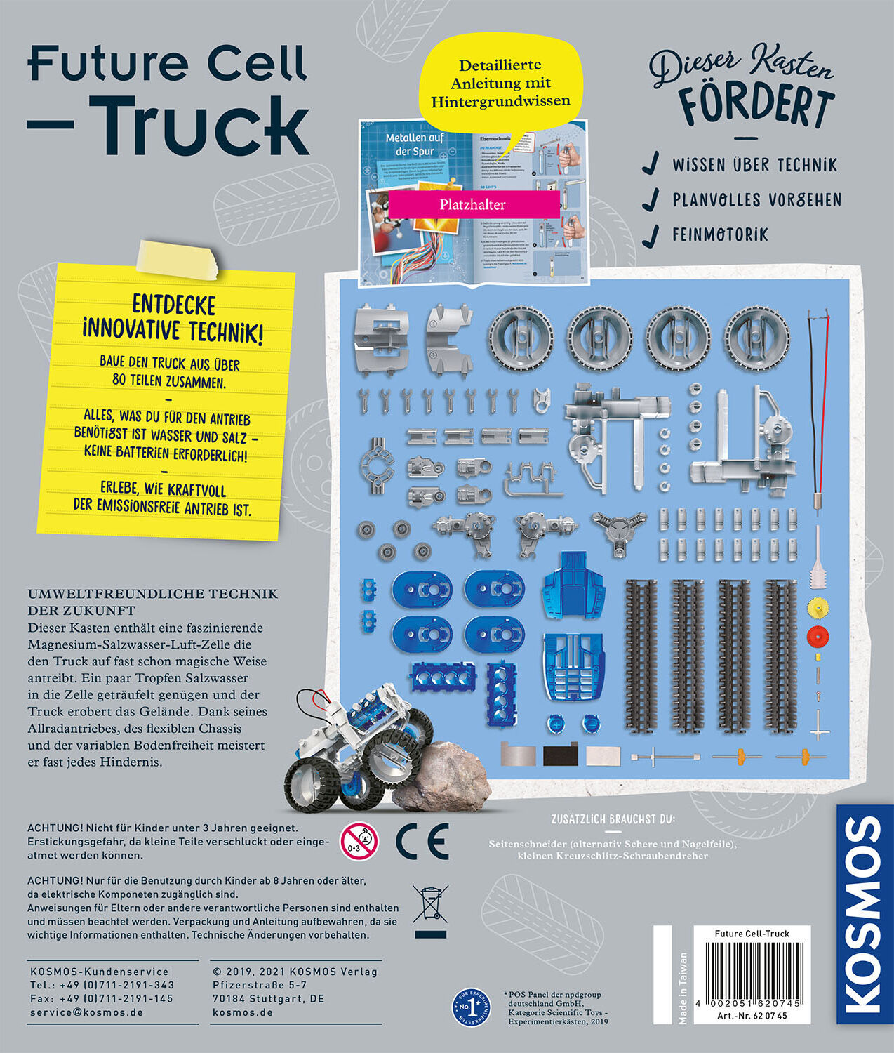 Modellbausatz KOSMOS "Future Cell-Truck", grau (grau, blau), Modellbausätze, Kinder, Modellbausatz, Topseller