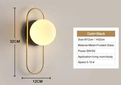 Inspired Living Modern Black Gold LED Wall Sconce With G9 Bulb Luxury Bedroom & Living Room Accent Lighting a Black Gold 9w neutral Light