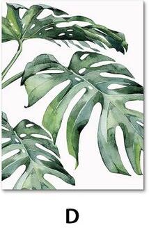 Uplift Picks Botanical Canvas Wall Art Tropical Leaf Prints Green Plant Decor d 25x35 Cm no Frame