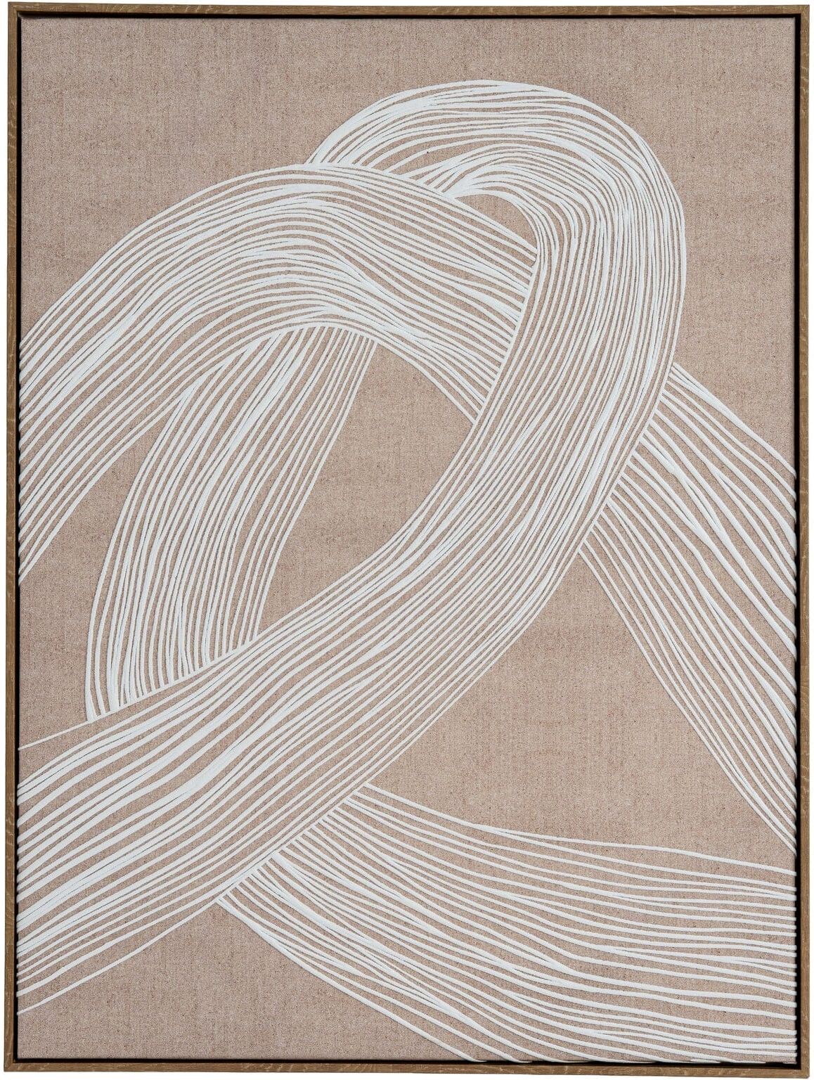 Clay Neutral Abstract Line Art Framed Canvas Wall Art- II