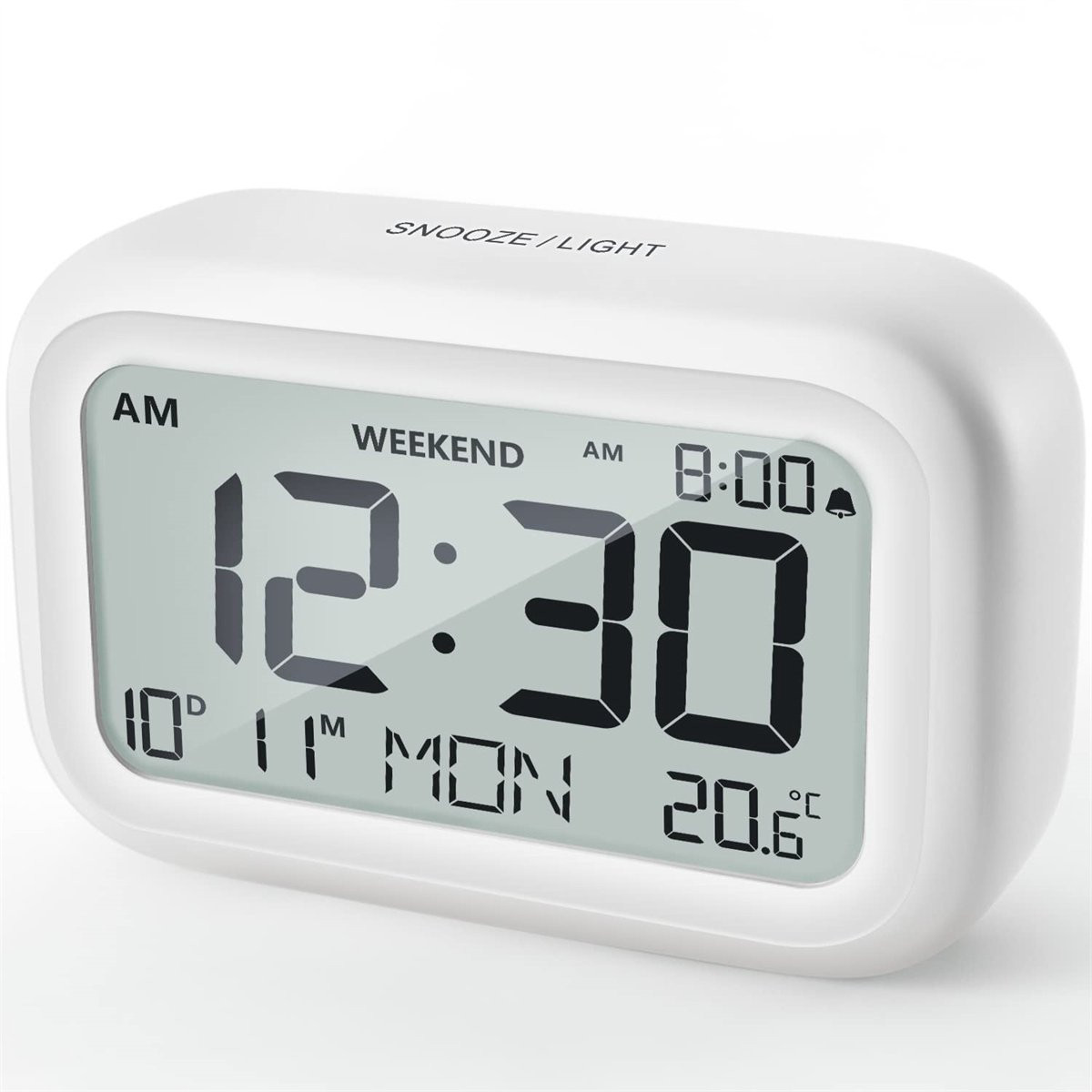 Ynkkvre Moderne Digitale Wekker met Snooze, Weekendmodus en Temperatuurweergave