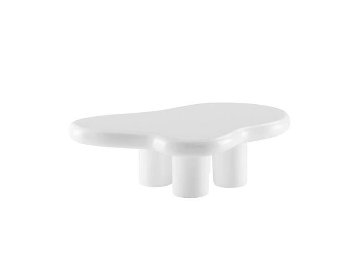 Livetastic Couchtisch, Weiß, Kunststoff, Freiform, rund, 89x35x123 cm, Wohnzimmer, Wohnzimmertische, Couchtische