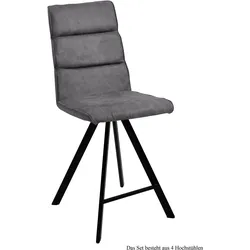 THEKENSTUHL (4er-Set) Delfina 47x109x60 Schwarz/Grau