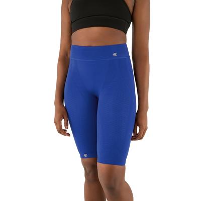 Funktionstights BAUERFEIND "Sports Compression Tights Short", Damen, Gr. L, N-Gr, blau, Jersey, Obermaterial: 90% Polyamid, 10% Elasthan, Hosen, sportlicher Schnitt, für Sport- und Outdooraktivitäten, sportlich