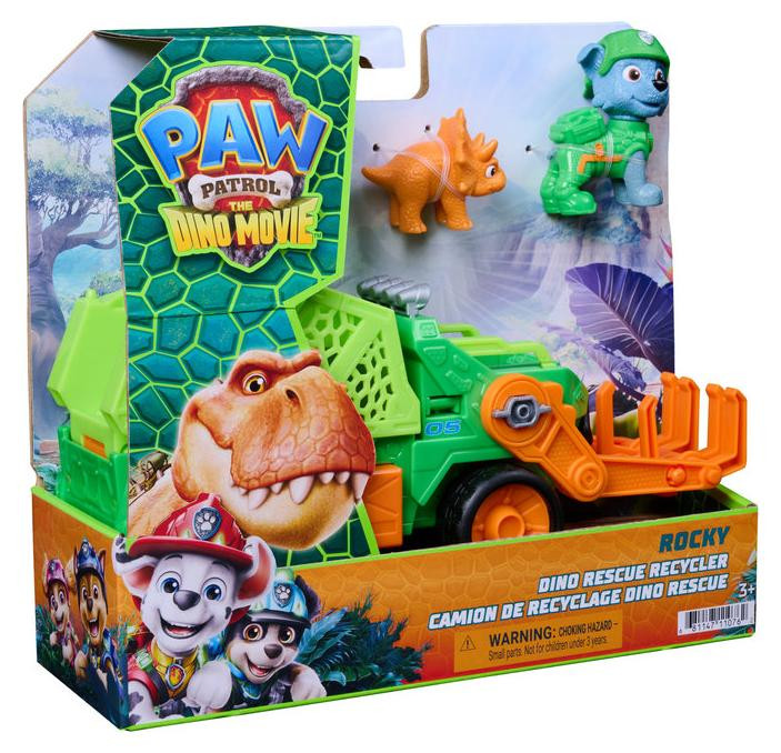 Spin Master Paw Patrol The Dino Movie Rocky Dino Rescue Recycler met geheim vak