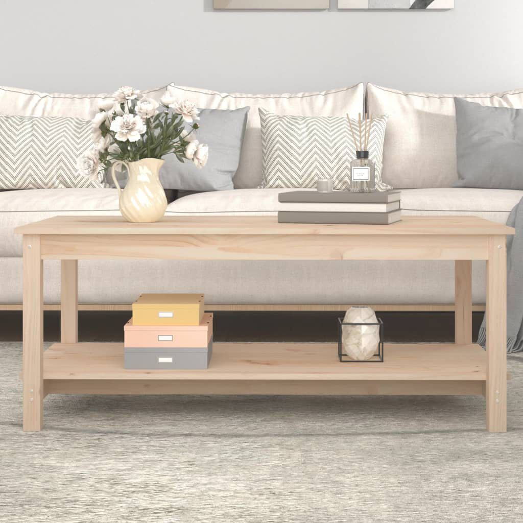 Latitude Run Solid Wood Coffee Table with Storage Brown