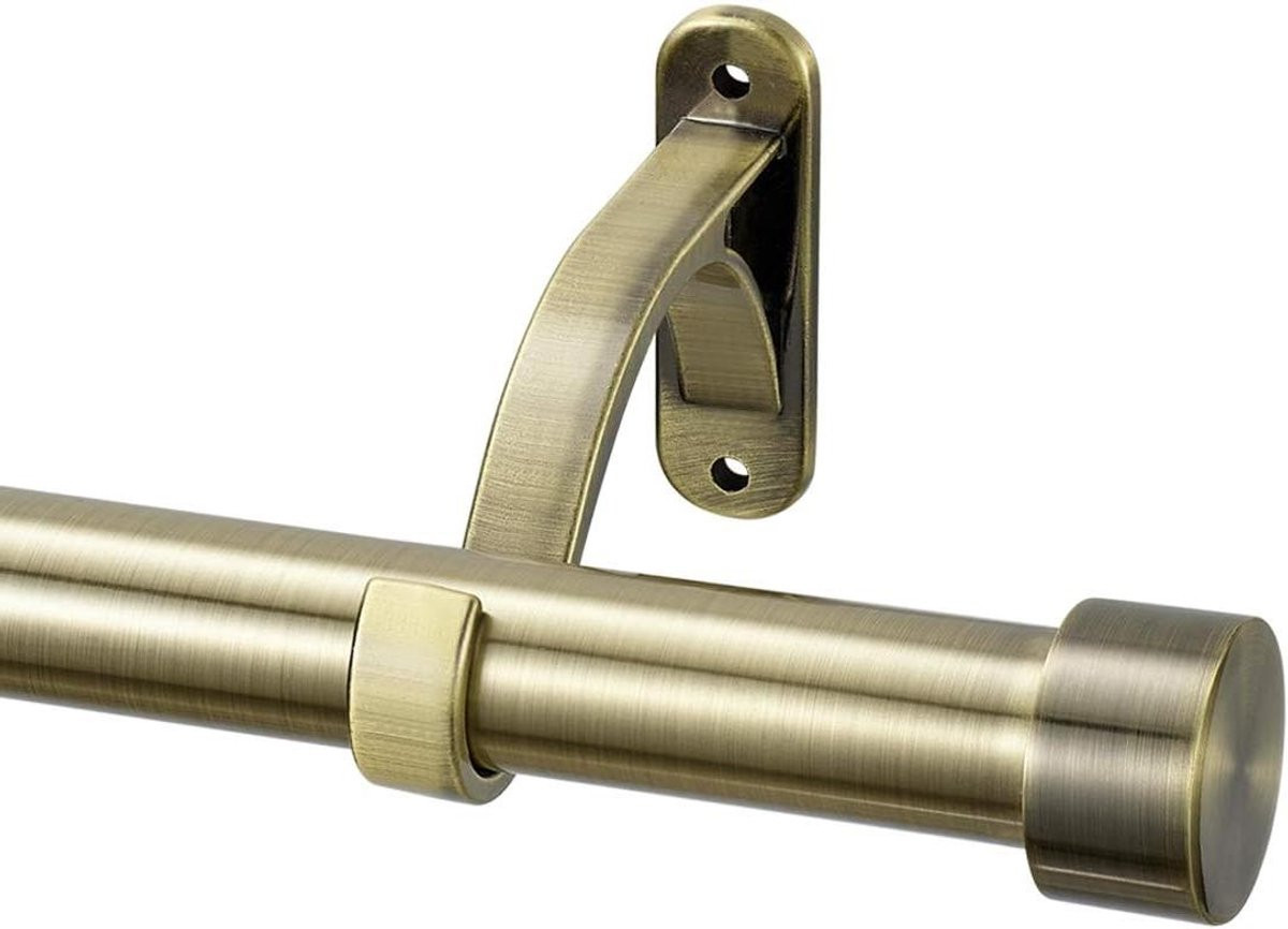 Verstelbare Gordijnroede Set in Antiek Brons met Aluminium Beugels, 122-218 cm