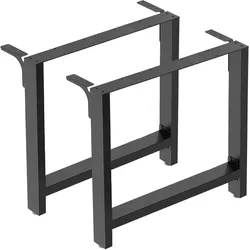 Wiltec, Tischbeine + Tischgestell, Tischbeine Set 100x72cm schwarz pulverbeschichtet Tischkufen Tischgestell