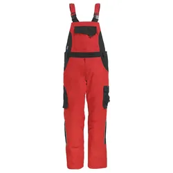 Premium Latzhose ECKHARD "Twill 300" - 68 - rot/schwarz