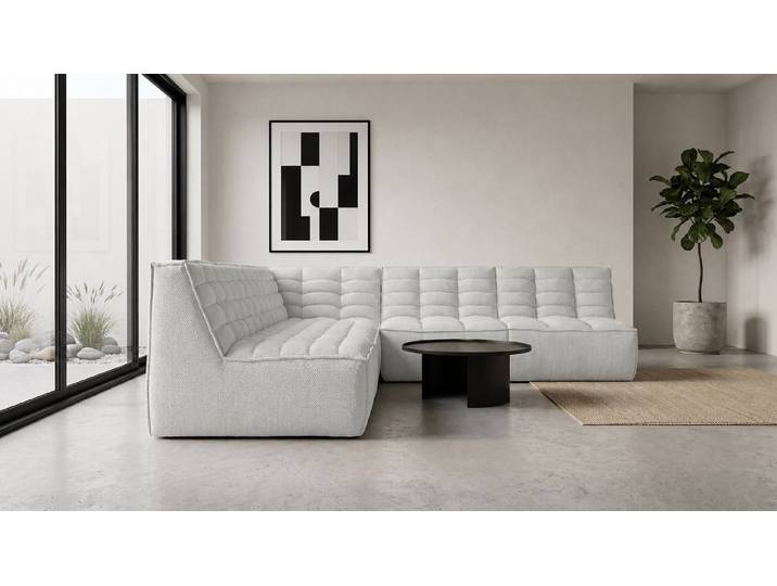Kaiser Möbel Ecksofa L-Form aus POP-Plüschstoff, LAZY, Ecksofa, Modulares Design, 3D-Plüschstoff, weiche Polsterung, großzügige L-Form