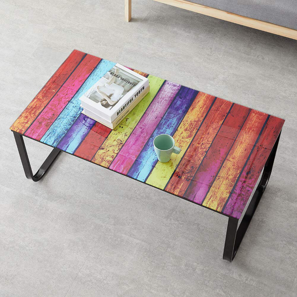 Ebern Designs Dobroslav Pedestal Coffee Table Rainbow 42cm H X 100cm W X 55cm D