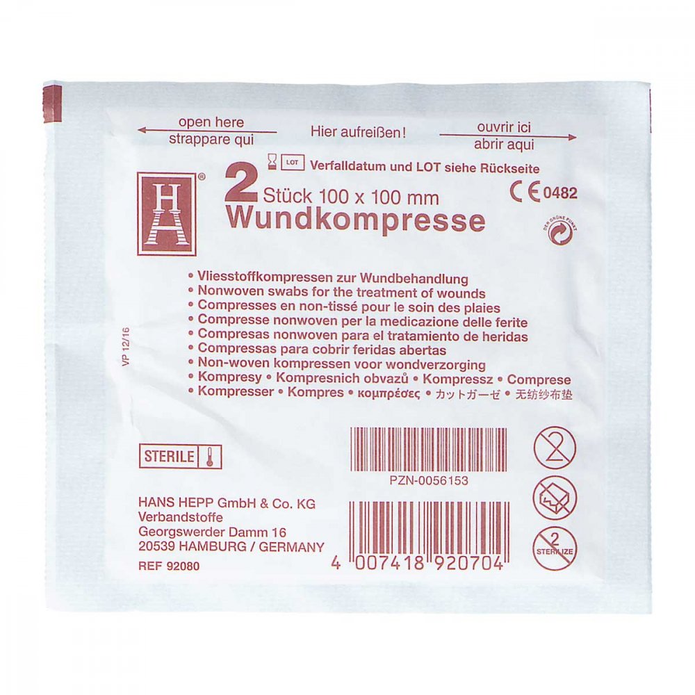 Hans Hepp GmbH & Co Kompressen Vlies 10x10 cm steril 00056153