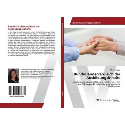 Bundesländervergleich der Ausbildungsinhalte, Taschenbuch von Maren Tepper, AV Akademikerverlag, 978-3-330-50563-6