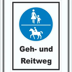 HB-Druck Schild Geh- und Reitweg A6 (105x148mm)