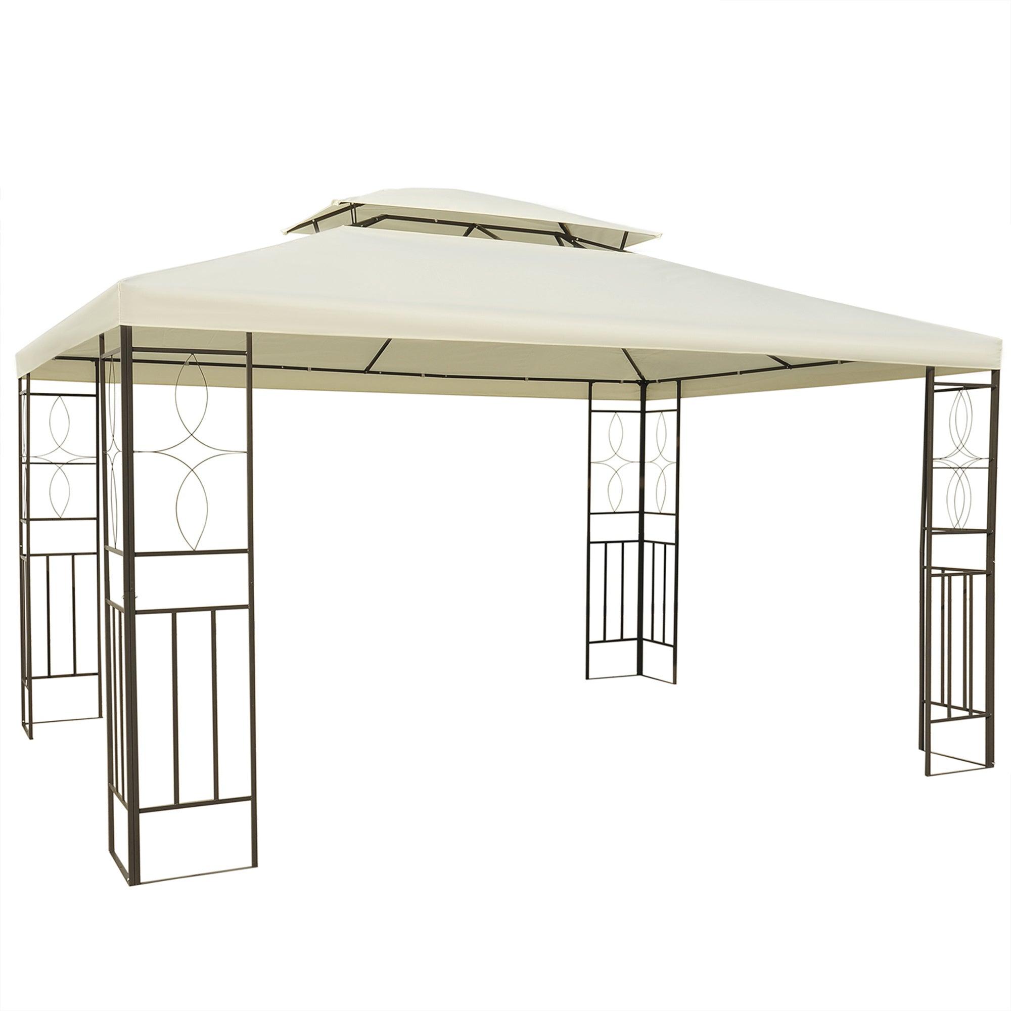 Gartenpavillon - Gartenraum - Gartenecke - Gartenpergola - Gartenzelt - Weiß - 3 x 4 Meter - UV-beständiges Polyesterdach