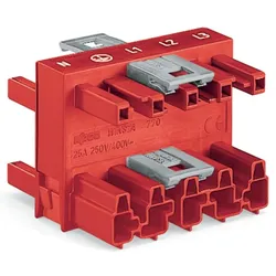 Wago 770-909 3-fach-Verteiler,5-polig,Kod. P,rot 770909  - 25 Stück