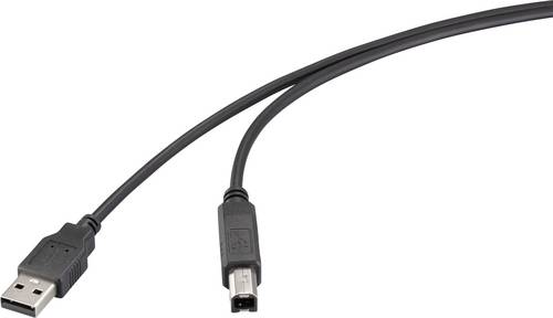 Renkforce USB-Kabel USB 2.0 USB-A Stecker, USB-B Stecker 2.00m Schwarz RF-6830428