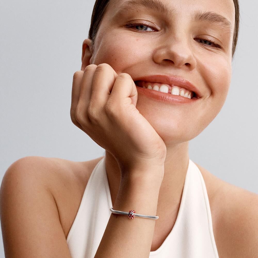 Pandora Moments Clip-Charm Herzen, 925er Silber, Emaille silber