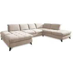 Wohnlandschaft Trento Stoff Beige Creme
