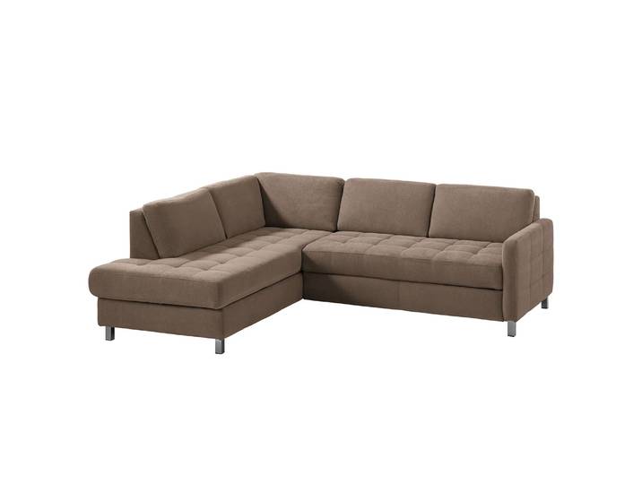 Ecksofa Tanete Webstoff Braun/Cappuccino Webstoff 233 x 80 x 196cm Ottomane davorstehend links ohne Schlaffunktion Modern