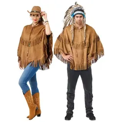 Poncho "Cowboy", unisex, braun