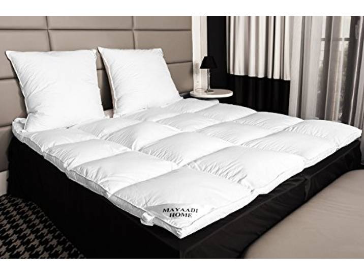 MH HS66 MATRATZENAUFLAGE MATRATZEN Topper Auflage 140x200cm - Ca. 4000 Gr. 90% Federn - DAUNEN Decke 100% Natur