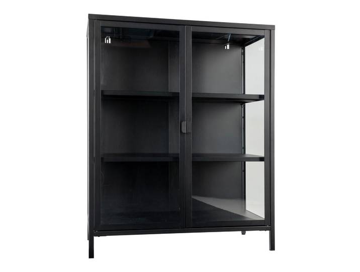 ebuy24 Vitrine Schwarz, 80x102x40 cm, Esszimmer, Vitrinen, Vitrinenschränke
