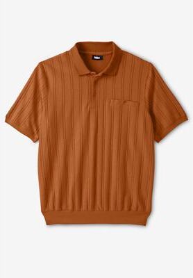 Men's Big & Tall No Tuck Polo Shirt by KingSize in Ginger (Size 7XL)