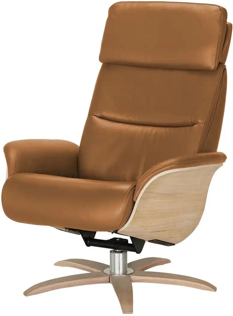 Nils Olsen Relaxsessel Leder mit Relaxfunktion Balance ¦ braun ¦ Maße (cm): B: