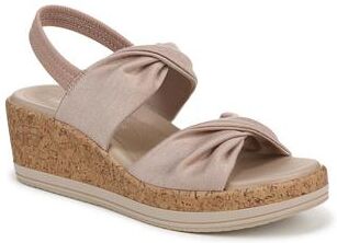 Women's Riley Slingback Wedge Sandal by Bzees for LifeStride in Biscotti (Size 7 M)