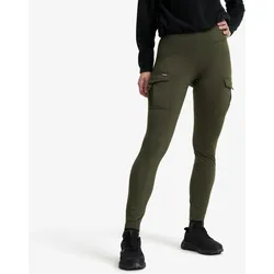 Alaska Fleece Lined Pocket Leggings Damen Forest Night, Größe:M - Outdoor Tights - Grün