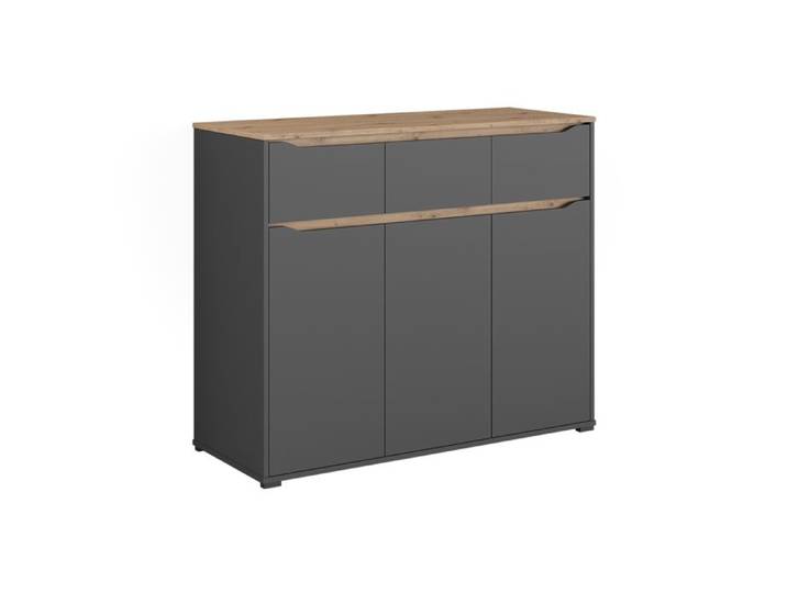 Commode avec tiroirs Ruben 119.8x101.9cm Anthracite/Chêne Artisan Vicco 62888