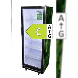 Gastro-Cool ECO STAR - Umweltschonend - Klimaschutz - Glastürkühlschrank - Schwarz - GCGD360